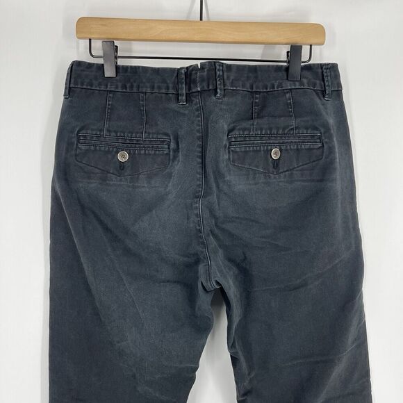 Perk Pants Size 32x32 Mens Black Slim Fit Stretch Tapered Leg Flat Front Chino - Picture 6 of 8
